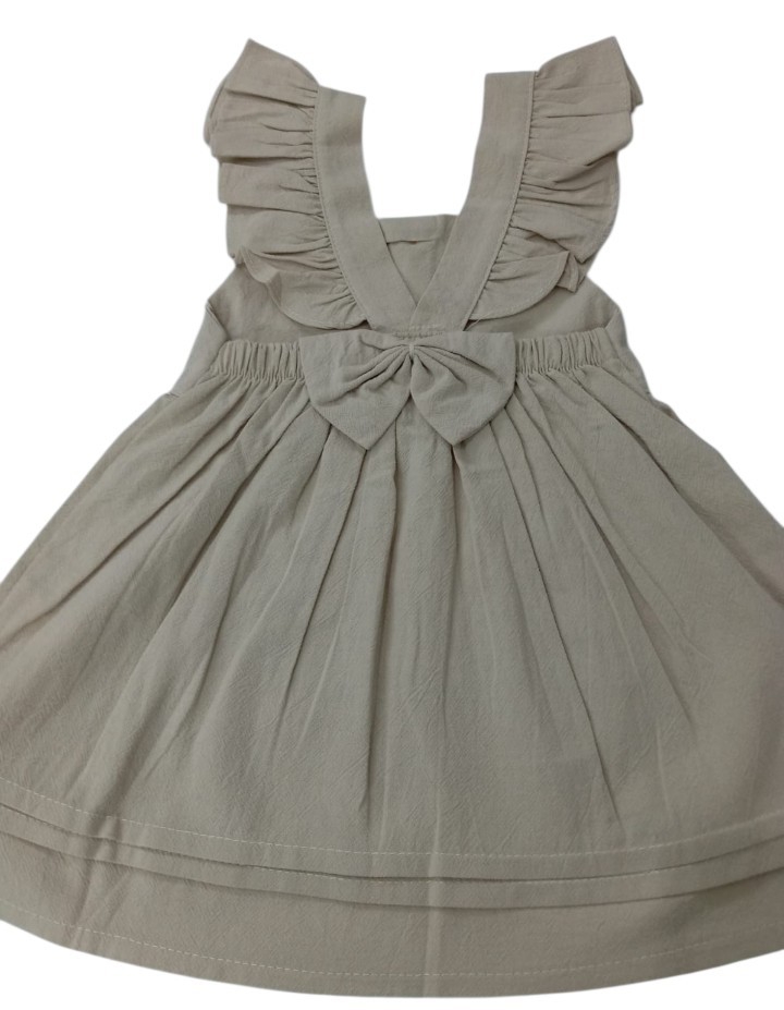 Vestidos de Tussor Soft con Volados Botones y Moño de Beba - Imagen 3