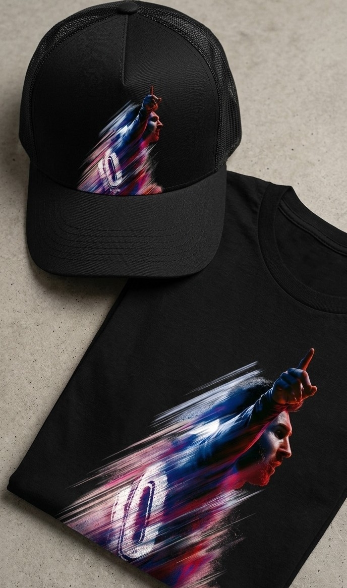 Gorra Trucker y Remera Messi - Imagen 1