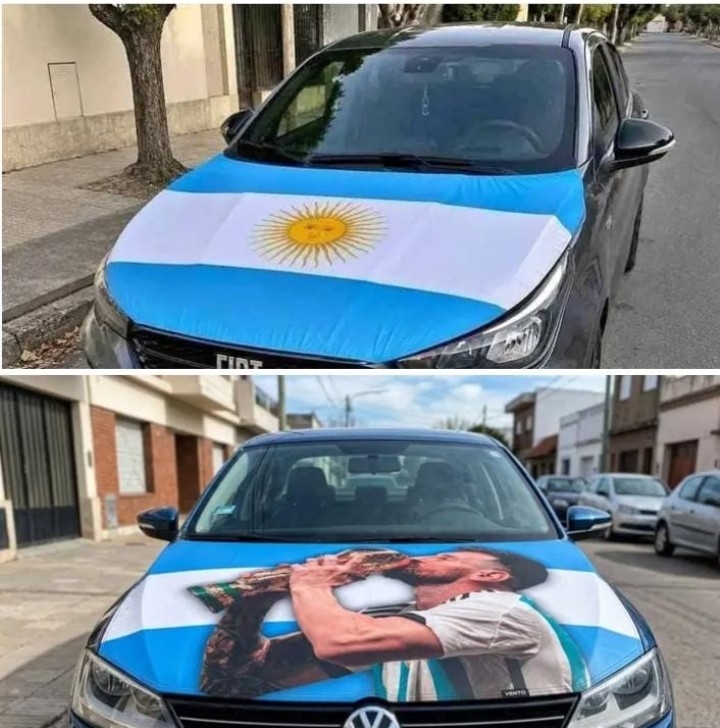 Fundas Banderas para el Capo del Auto Messi Maradona Mundial - Imagen 1