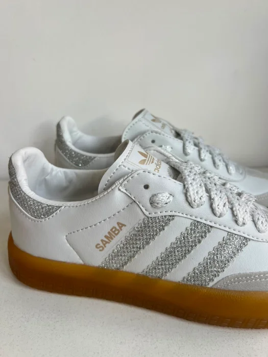 Zapatillas Nacional Samba Blanco Glitter Plataforma