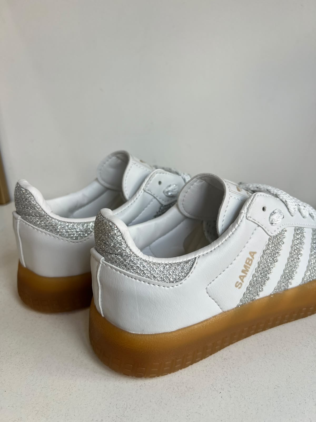 Zapatillas Nacional Samba Blanco Glitter Plataforma - Imagen 3