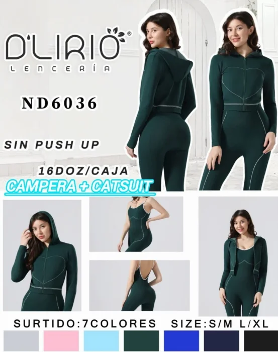 Conjunto Catsuit con Campera D'lirio Art Nd-6036