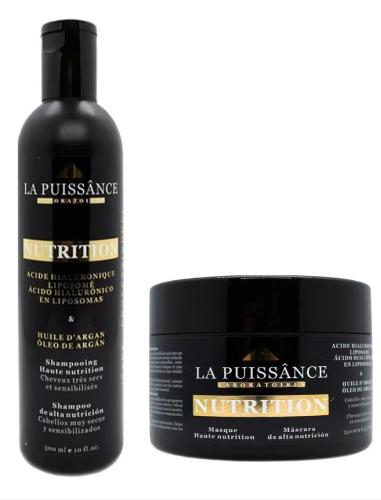 La Puissance Nutrición Argán Shampoo + Máscara Baño de Crema  250g