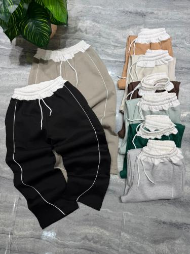  Baggy Bicolor con Vivo de Algodón con Frisa Peinado, para Mujer