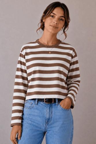 Remera Rayada Jersey Algodón Premium Apta Dtf