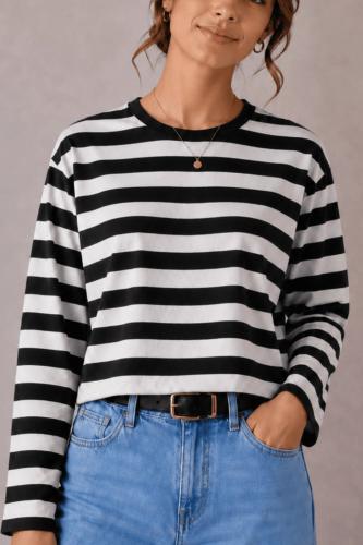 Remera Rayada Jersey Algodón Premium Apta Dtf
