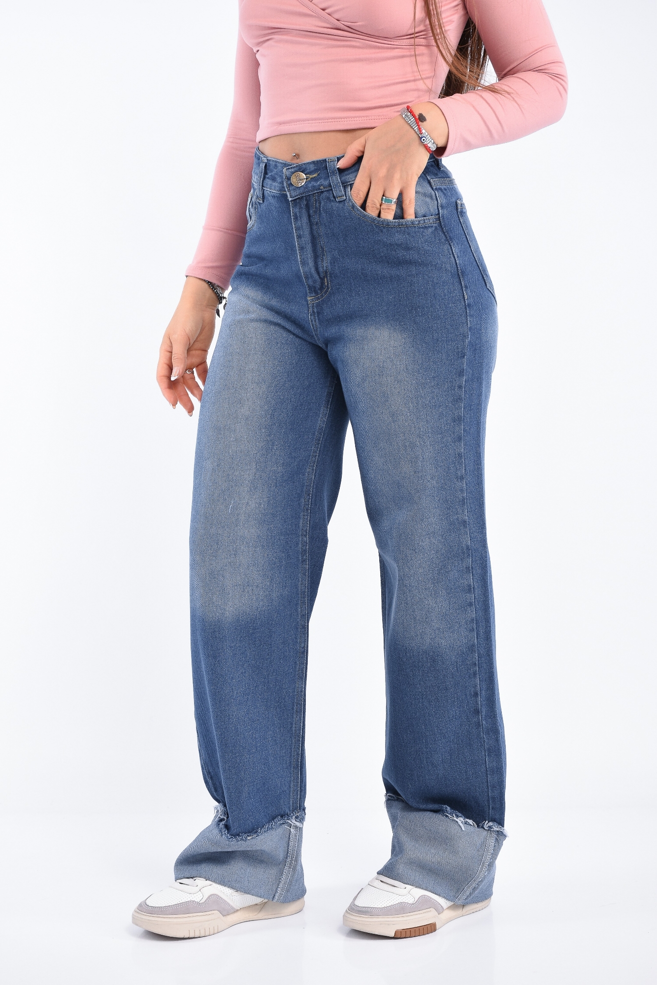 Wide Leg Dobladillo Az - Imagen 1