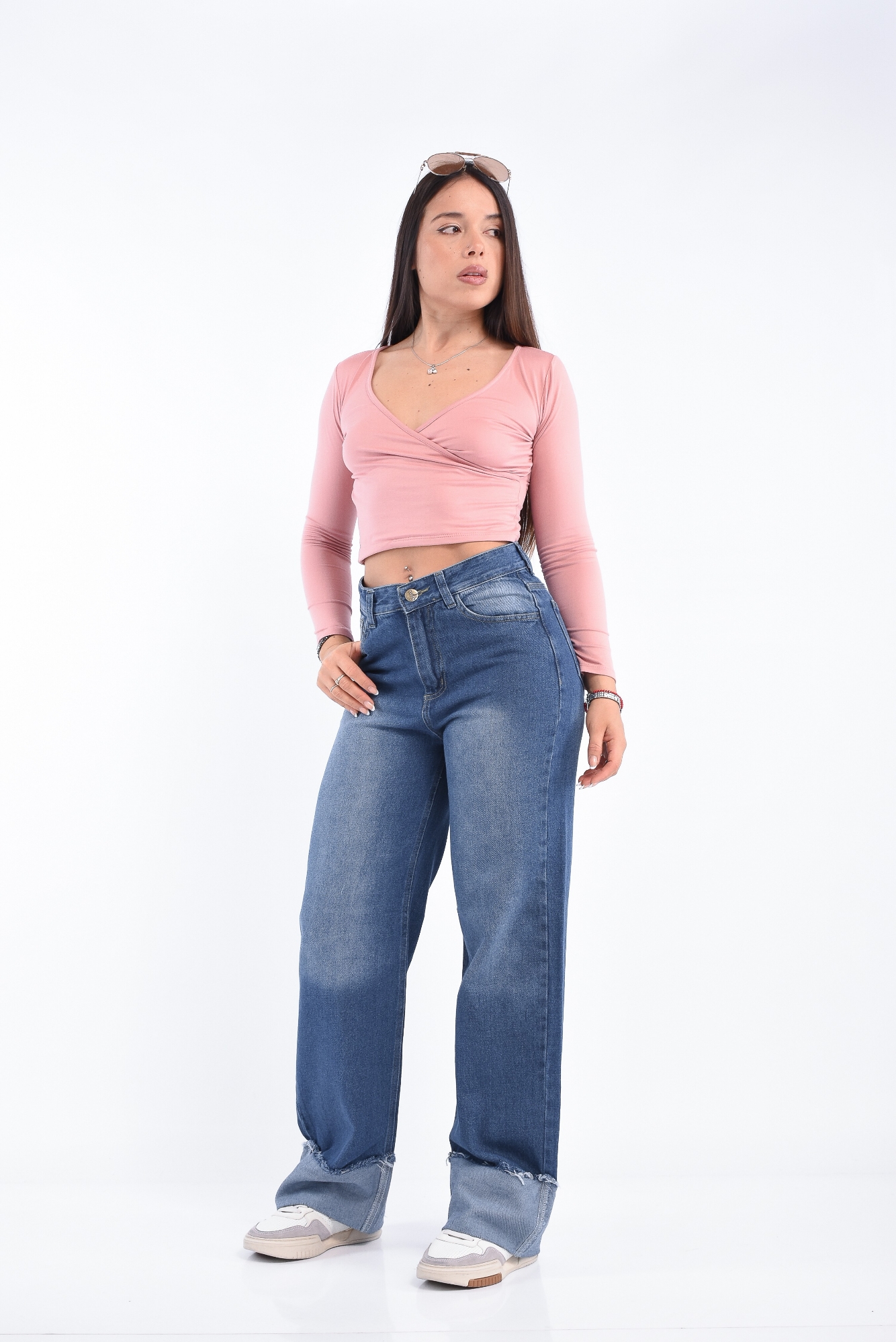 Wide Leg Dobladillo Az - Imagen 5