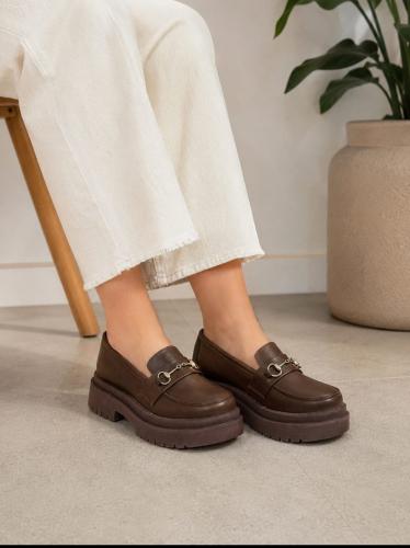 Mocasín Clásico Mujer Choco (art. Nasly) - Miniatura 2