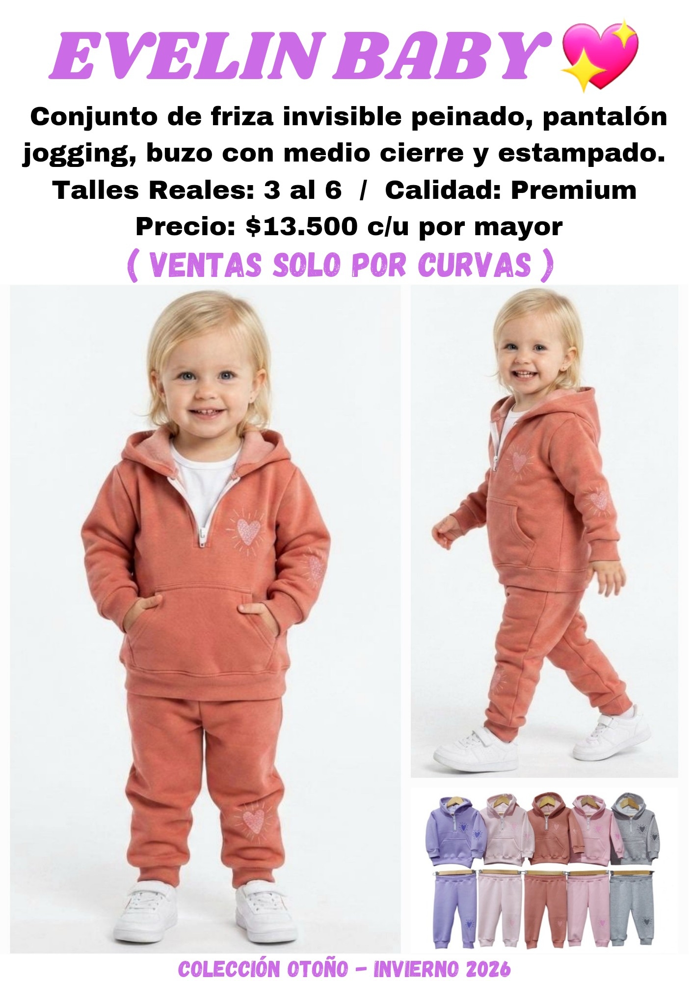 Conjunto con Medio Cierre Corazón - Imagen 1