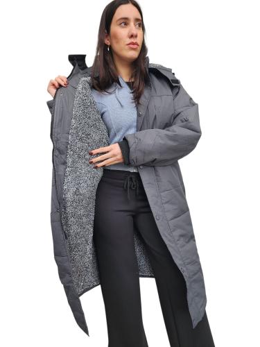 Campera Larga Importada con Peluche Interno