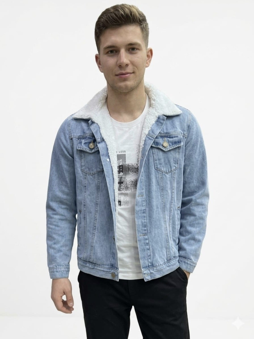 Campera Jeans con Corderito - Imagen 2