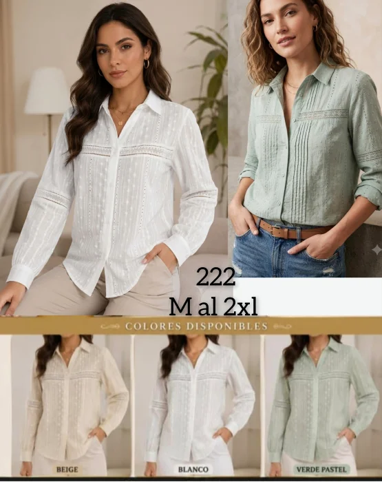 Camisa Importada de Brodery Algodón
