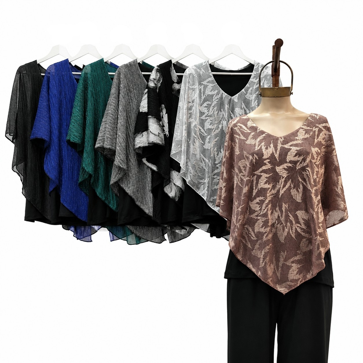 Blusa de Poli Plisada Brillo con Musculosa de Viscosa - Imagen 2