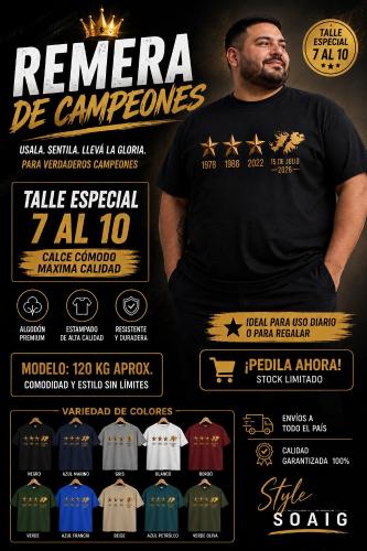 Remera Argentina Talle Especial
