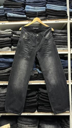 Maxi Baggy Liso Negro Stone Localizado +bigote Quebrada
