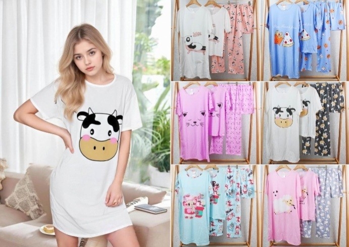 Conjunto Pijama 4 en 1 Importadas Primavera Verano - Imagen 3