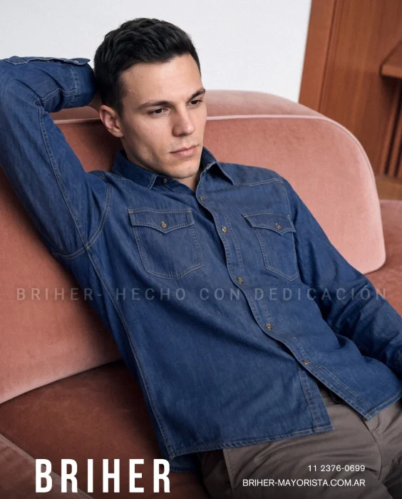 Camisa de Jean Rigida Azul