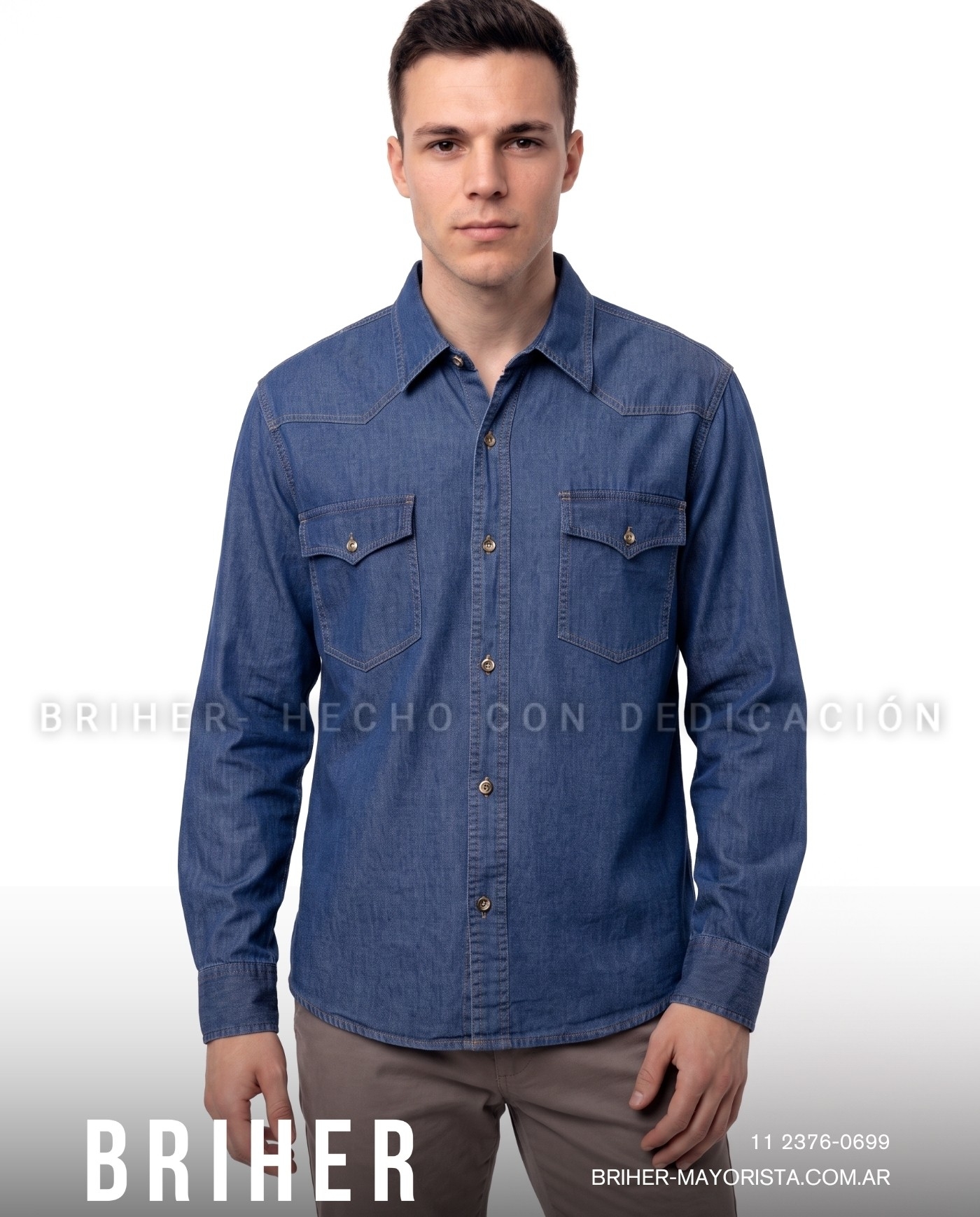 Camisa de Jean Rigida Azul - Imagen 2