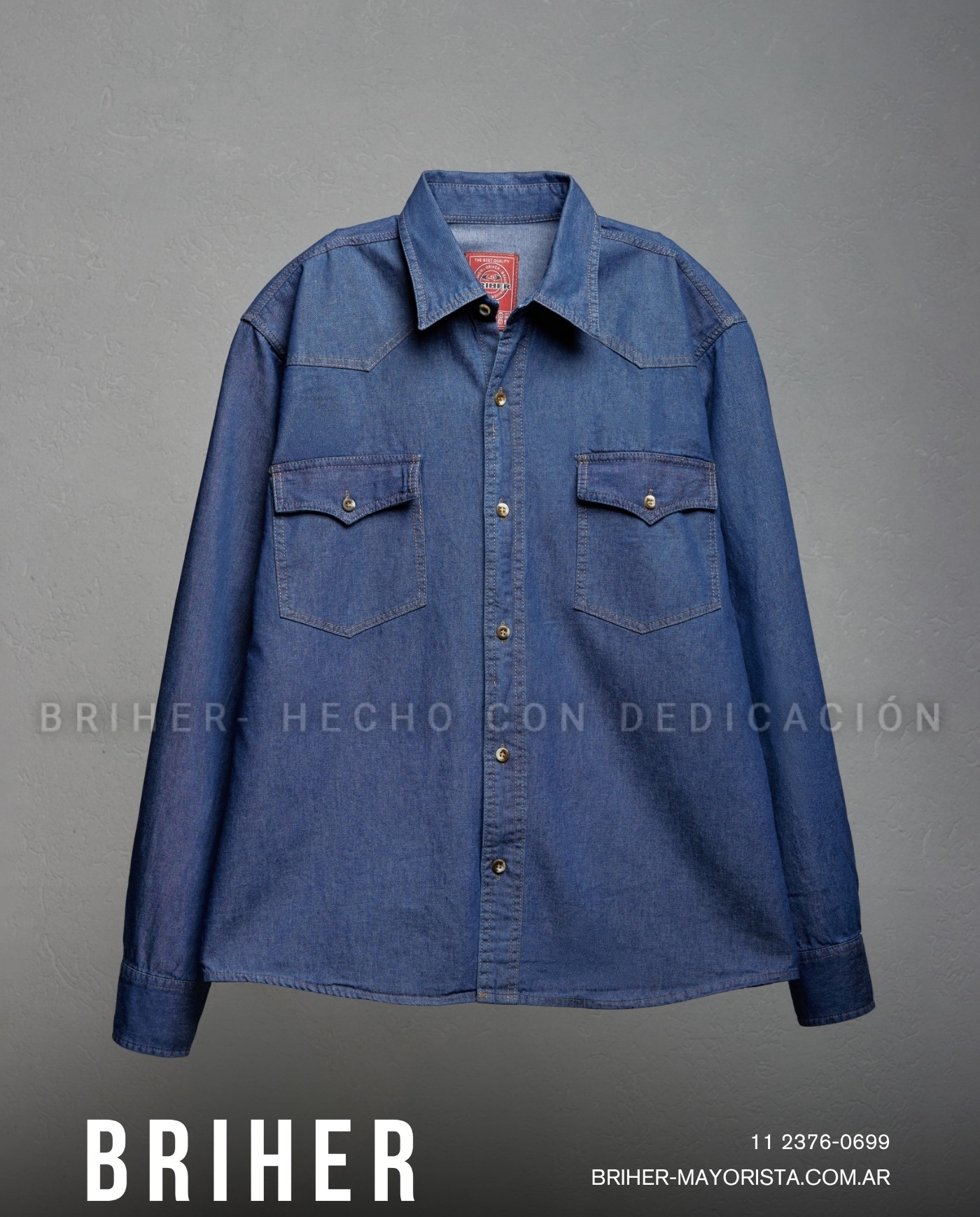 Camisa de Jean Rigida Azul - Imagen 3