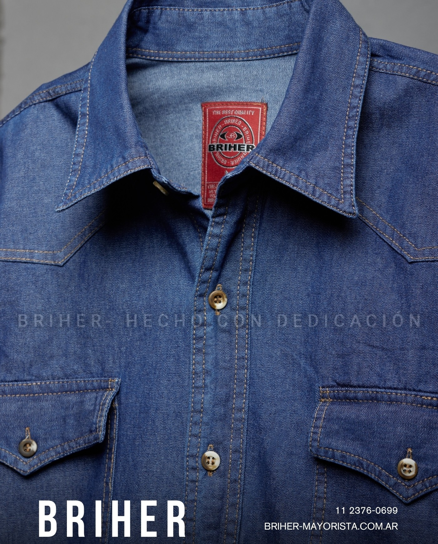 Camisa de Jean Rigida Azul - Imagen 4