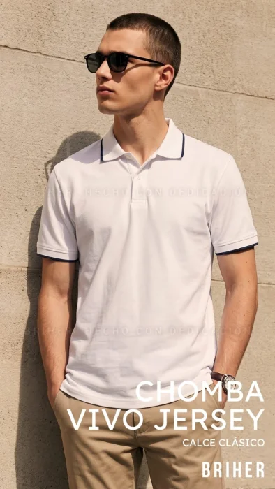 Chomba de Jersey con Cuello Combinado