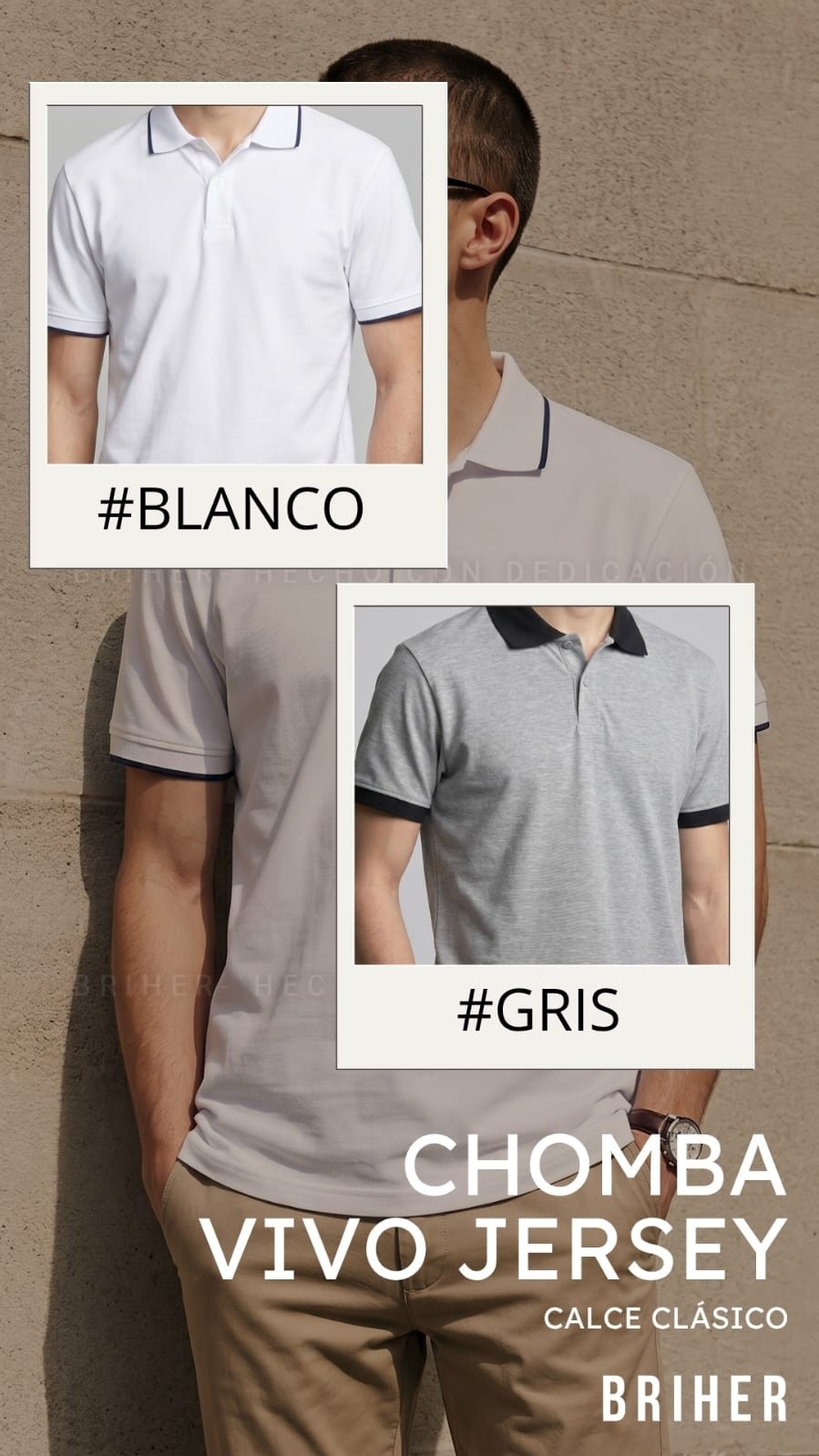 Chomba de Jersey con Cuello Combinado - Imagen 2