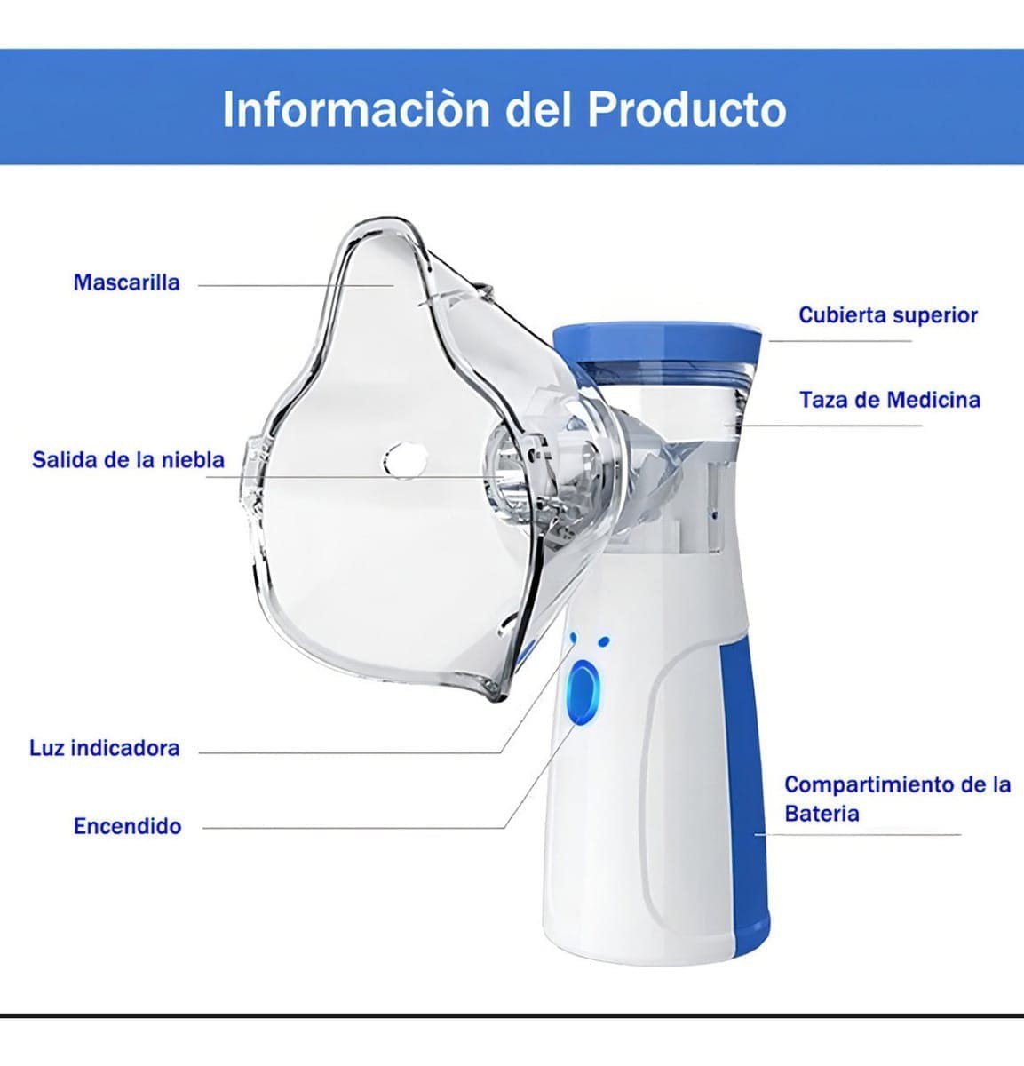Nebulizador Portatil
tiene para  Cargar con Cable Usb - Imagen 5