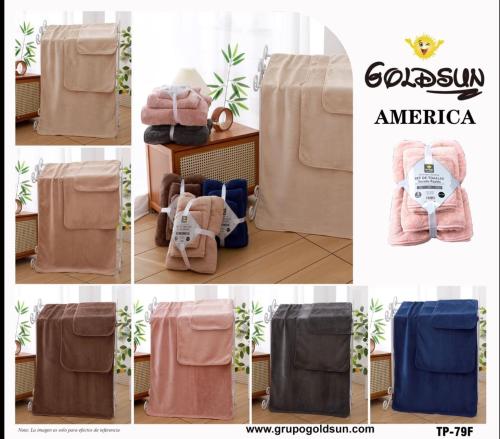 Set X 3 Piezas Juegos de Toallones
marca Goldsun
secado Rapido
