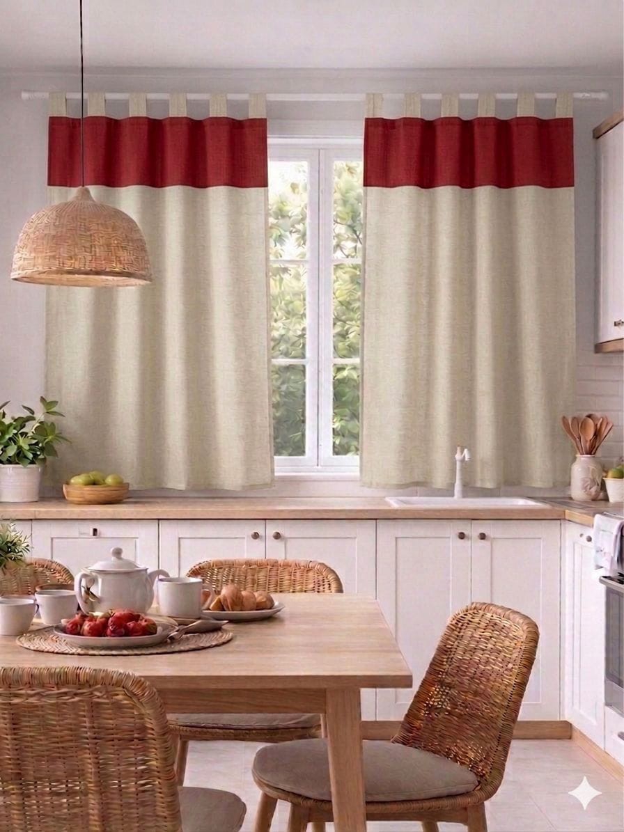 Cortinas Natural con Faldon Liso
modelo Cortas
mide 2 Mts de Ancho X 1,20 Mts de Larg - Imagen 1