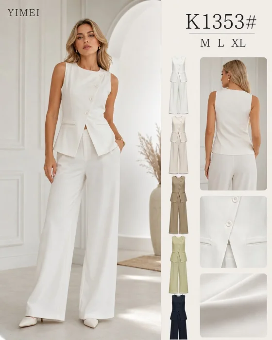 Conjunto Palazo + Chaleco Celinda