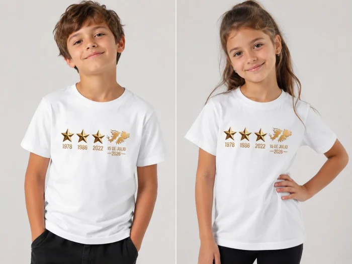 Remera Tres Estrellas y Malvinas