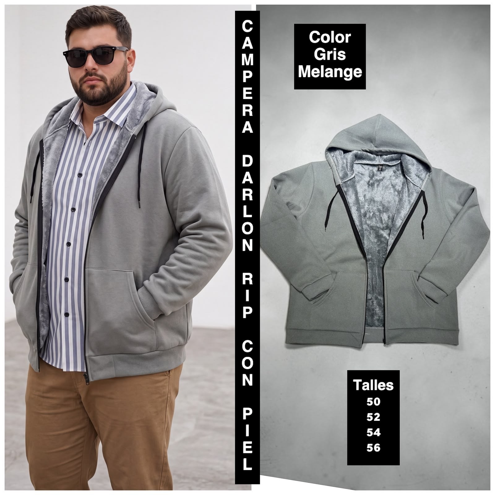 Campera Darlon Rip con Piel - Imagen 3