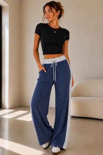 Pantalon Palazo Combinado Franja Morley Diesel Nueva Temporada Bicolor - Miniatura 3