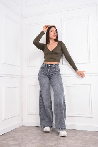 Wide Leg Palazo Gris