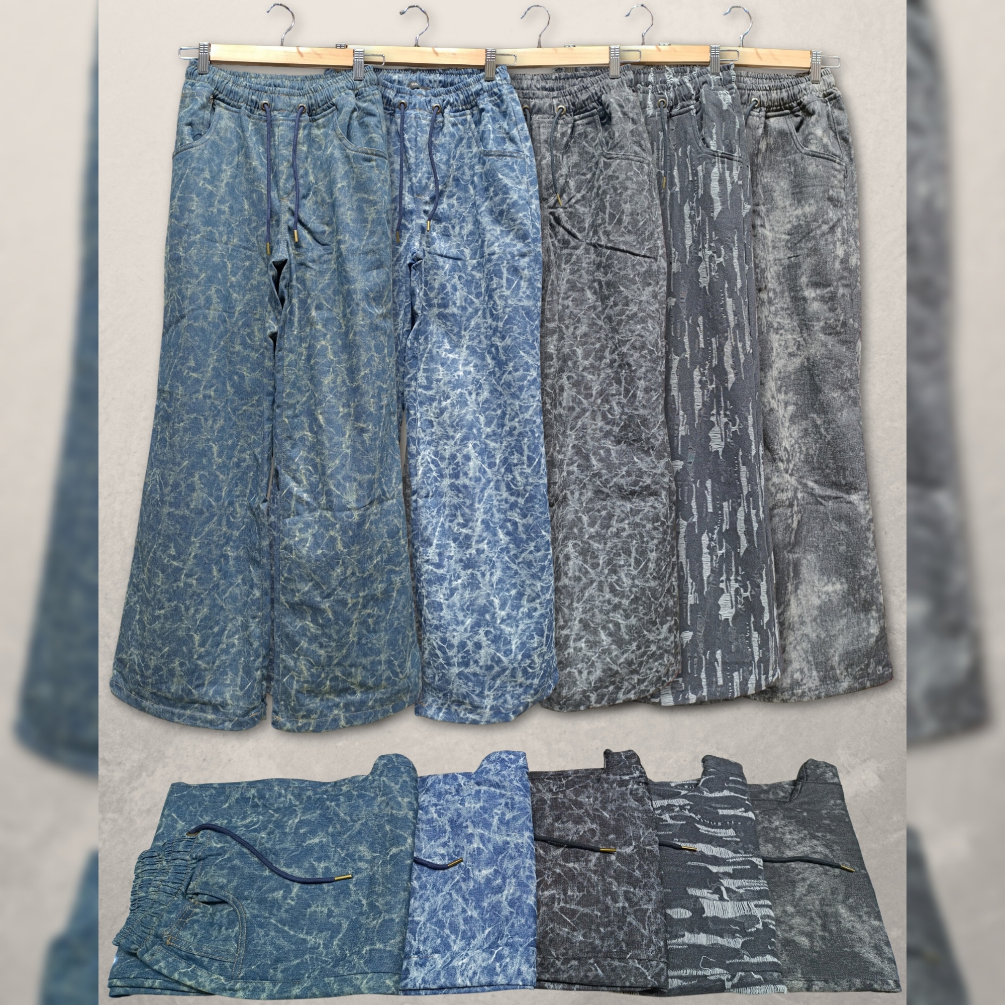 Wide Leg C/elástico en Jean Jaquard - Imagen 3
