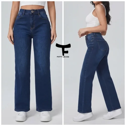 Wide Leg Elastizado Azul de Dama