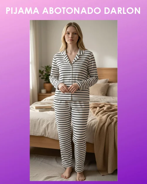 Pijama Dama Darlon Abotonado Maternal Amamantar
