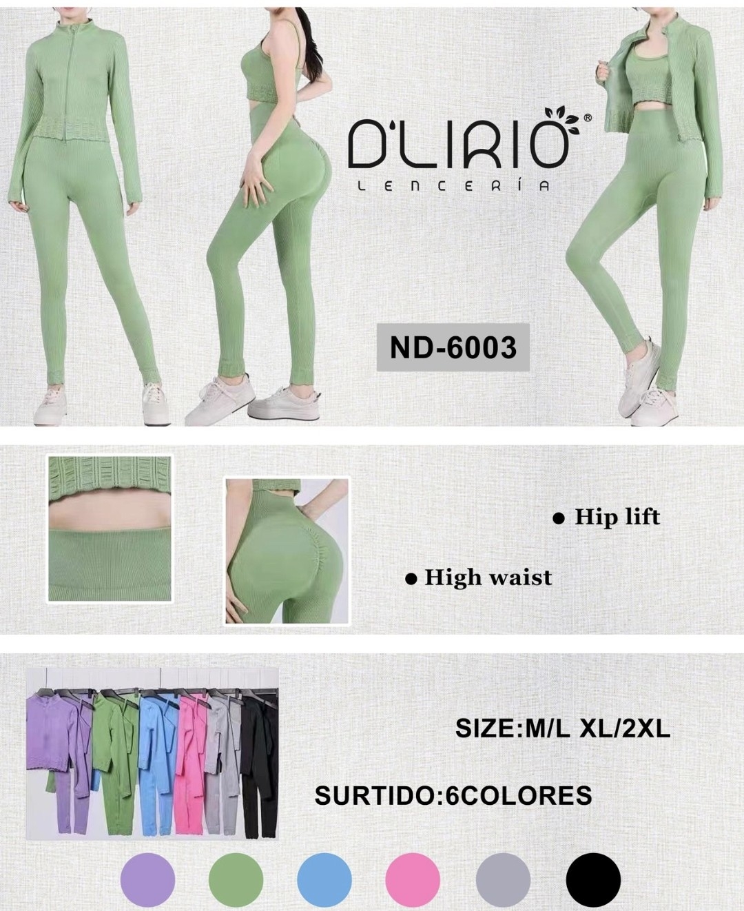Conjunto. Campera/top/calza D'lirio Media Doc - Imagen 3