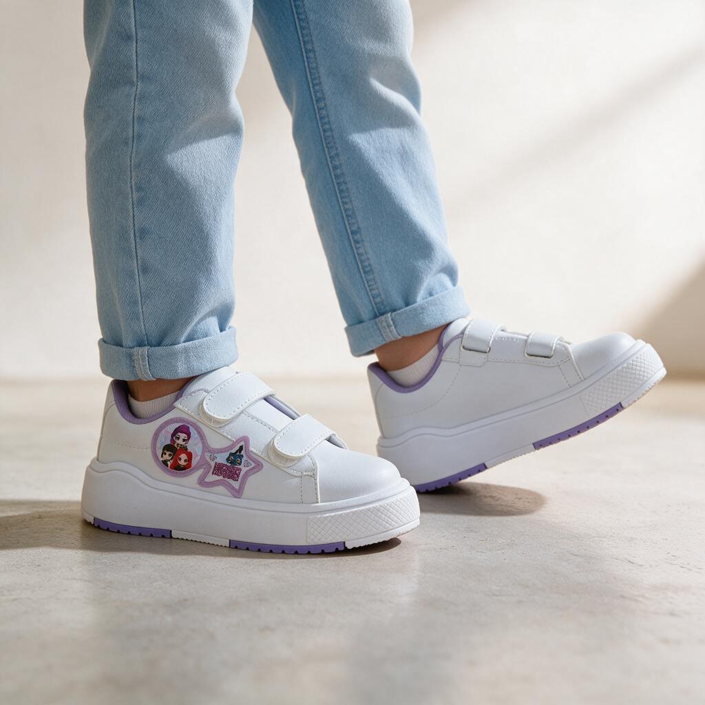 Zapatillas Velcro Blancas Lila Nena Abrojo Plataforma Niña Guerreras Kpop Huntrix - magnific_fotografia-hiperrealista-_nTAs8GWYQD.jpg