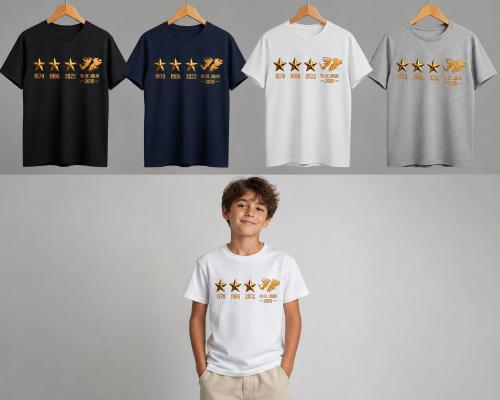 Remera Niño Tres Estrellas Malvinas Algodón Peinado