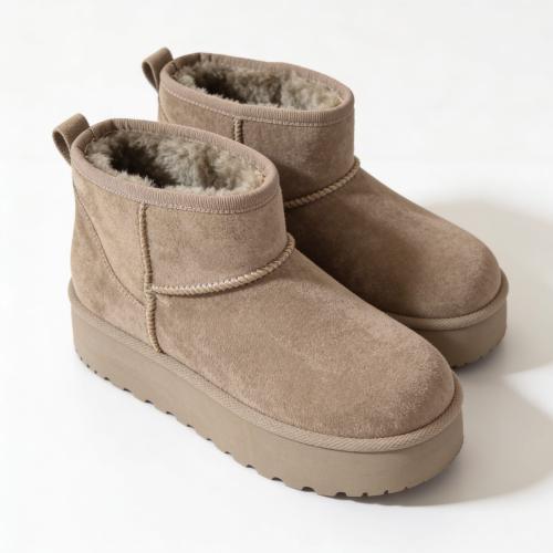 Borcegos Cortos Forrados Corderito Plataforma Mujer Invierno Pantubotas Importadas