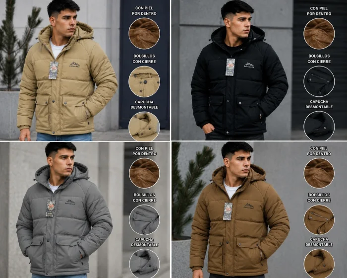 Campera con Piel Marca Yd