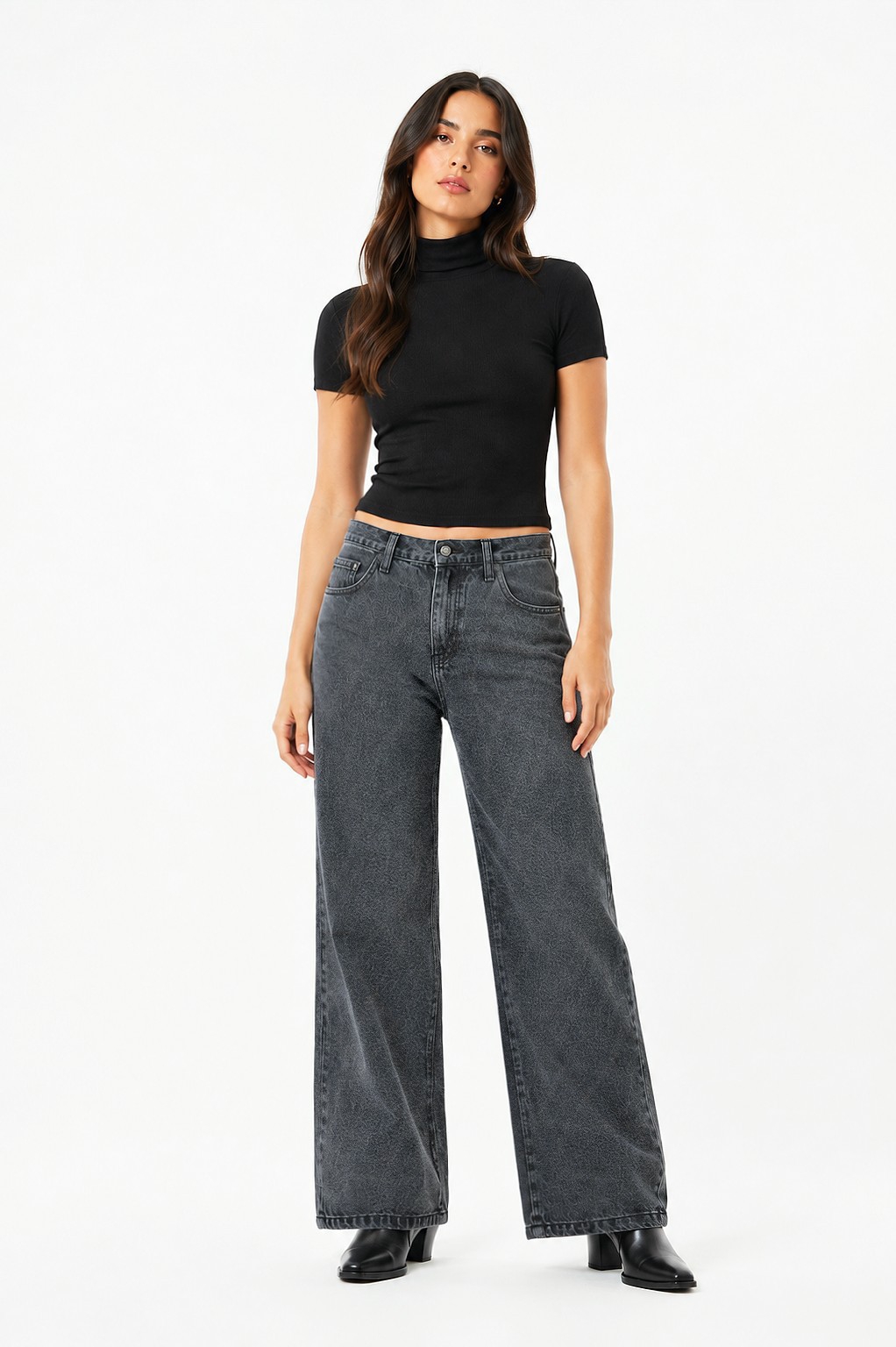 Jean Wide Leg Chocolate Dama Pantalón Ancho Denim Mujer Marrón Mayoristas Hotsale - Imagen 3