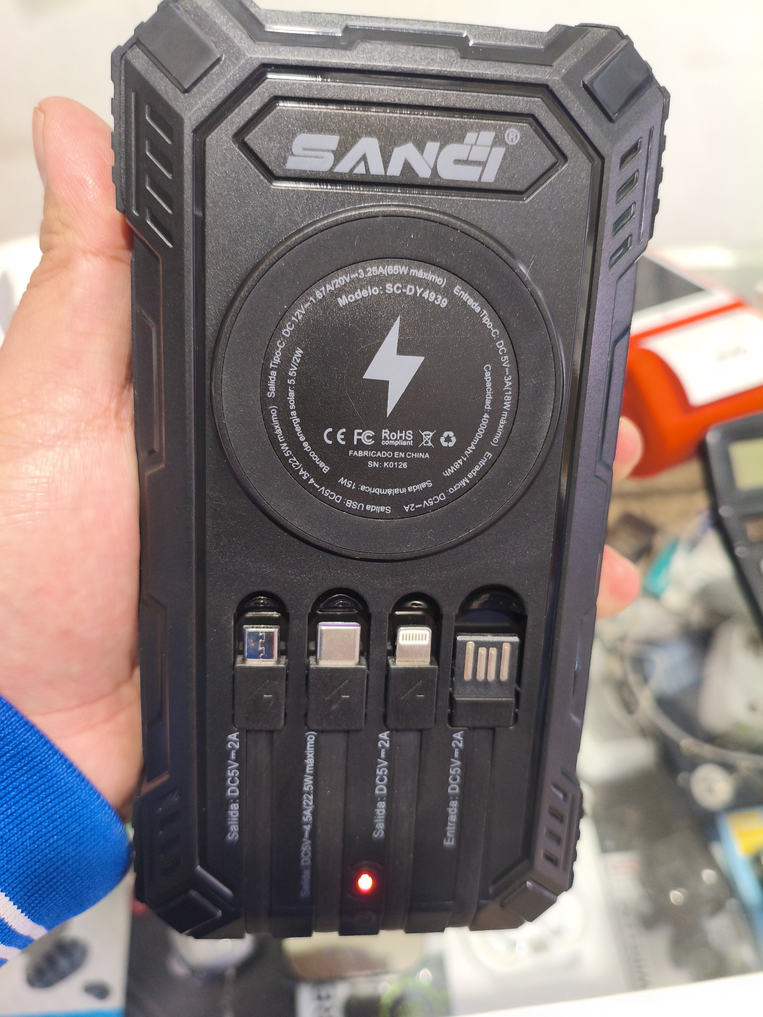 Powerbank Sanci Solar 40.000 Mah Carga Rápida y Carga Inalámbrica - Imagen 2