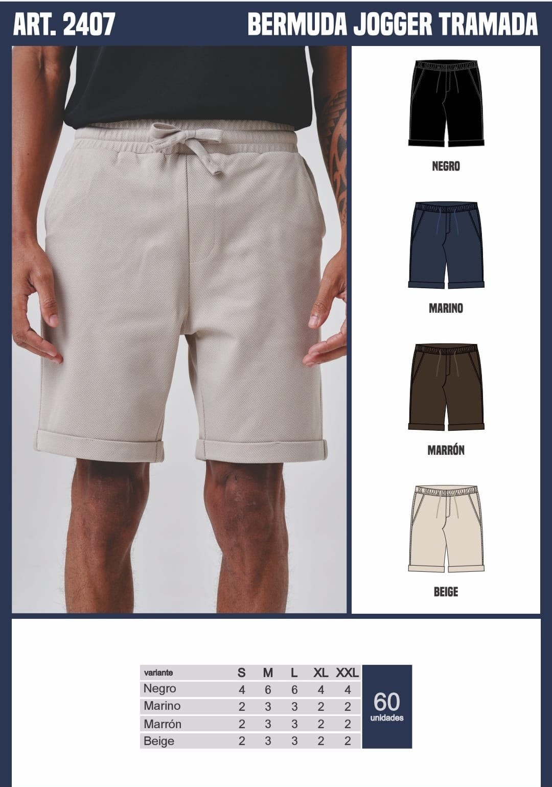 Bermuda Jogger Tramada - Imagen 3