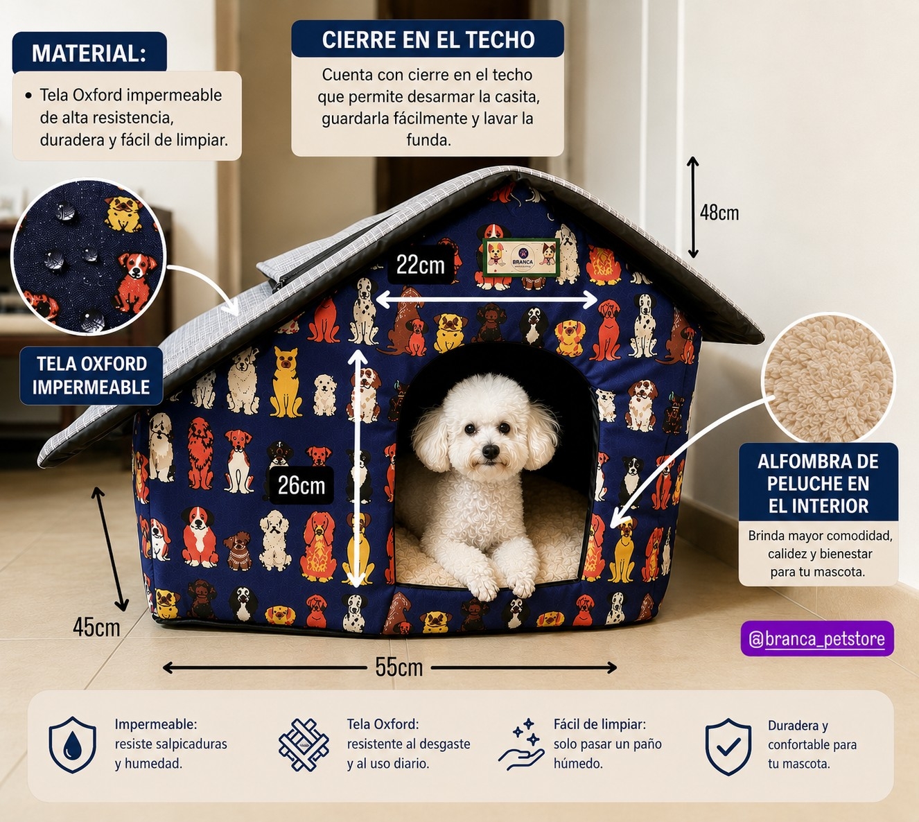 Casitas Camita Nido Mascotas Gato Perro - Imagen 2