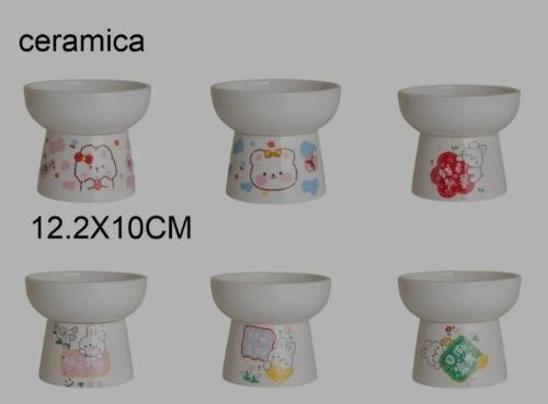 Comedero con Altura Ceramica Mascotas Gato Perro