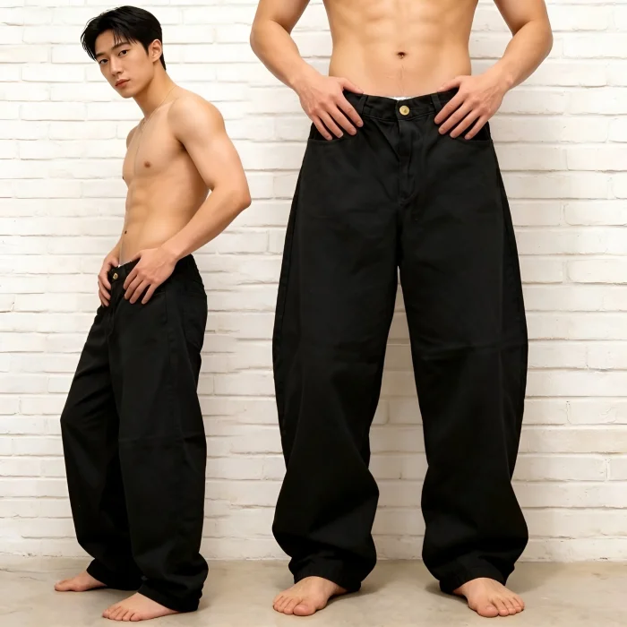 Pantalón Bagui Negro Liso