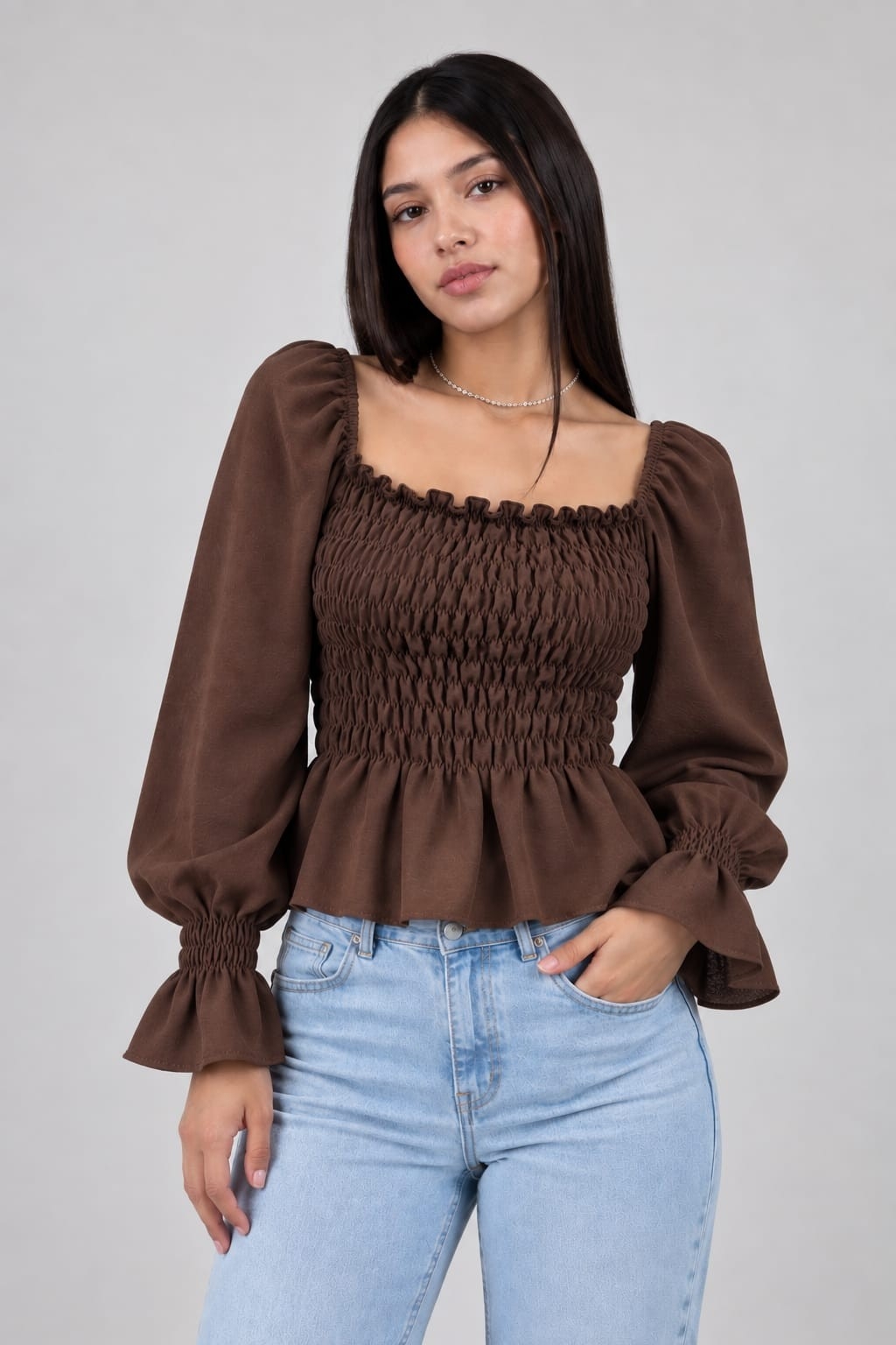 Blusa Frunce Manga Larga - Imagen 2